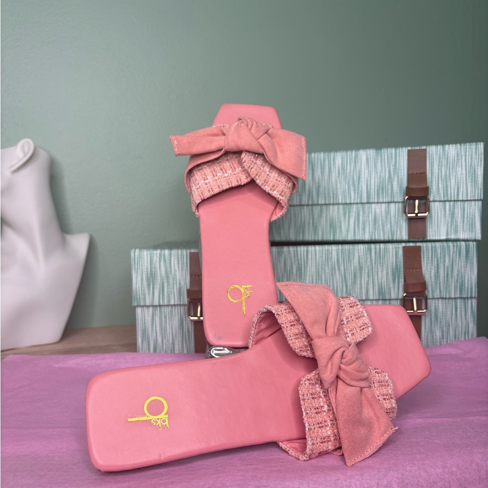 Pink Bow Slide Sandals Bakers